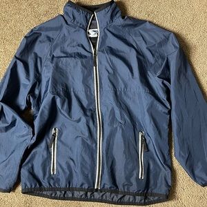 Old Navy-Blue Nylon Shell, Full Zip, Hoodie Jacket-(M) Women's EUC
